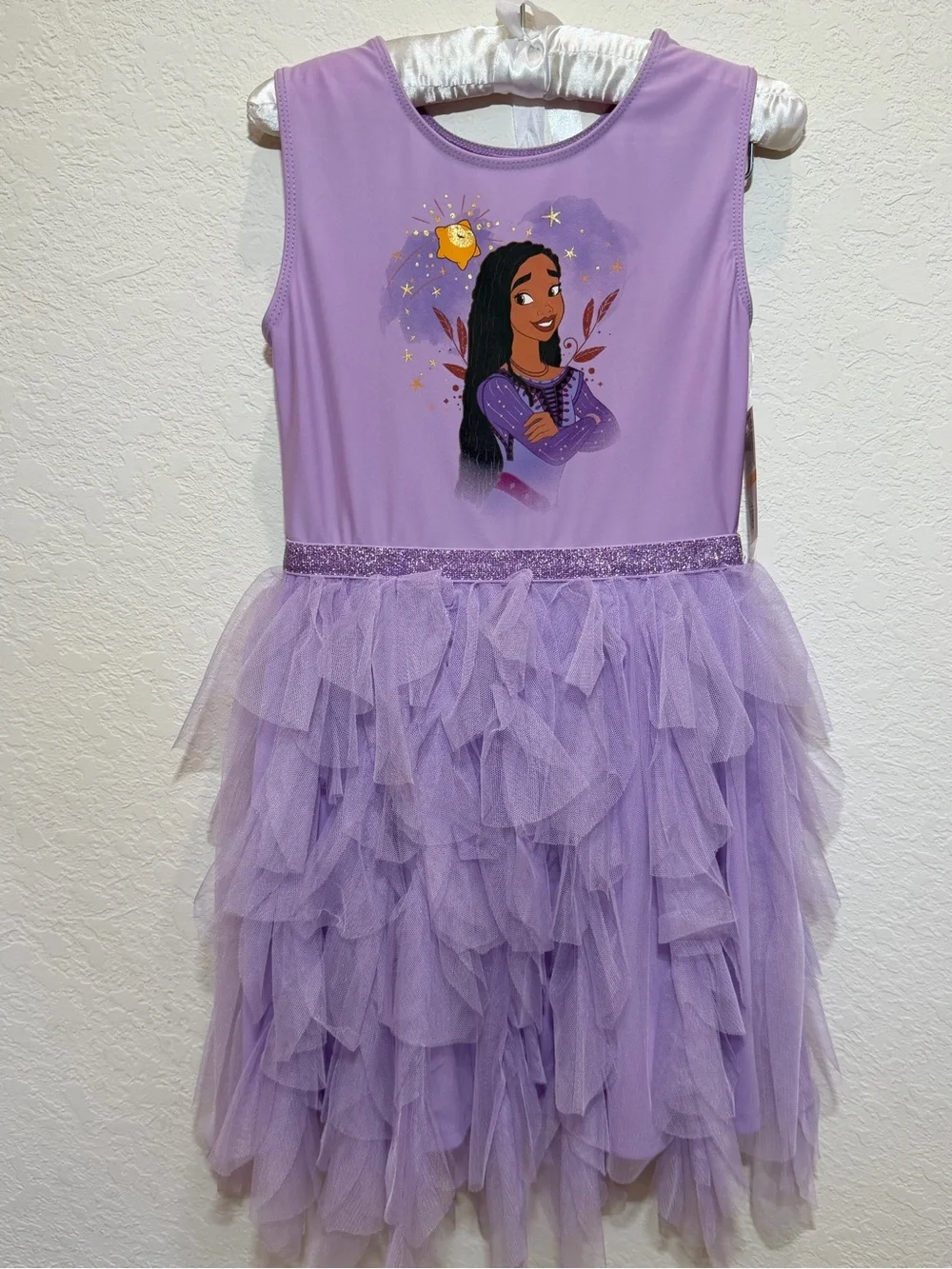 Disney Wish Asha Purple Sleeveless Tulle Tutu Dress Girls Size 6X Party